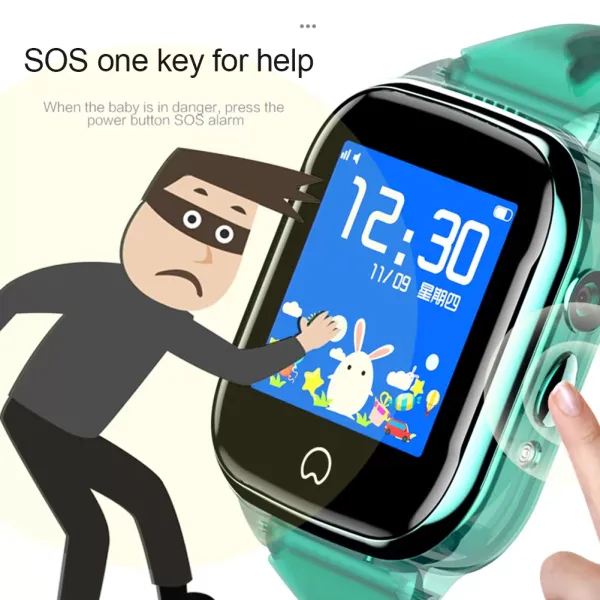 K21 Children Kids Smartwatch IP68 Waterproof GPS Tracker Anti Lost SOS Phone Call Smart Watch Gift for iOS Android,Capacitive touch