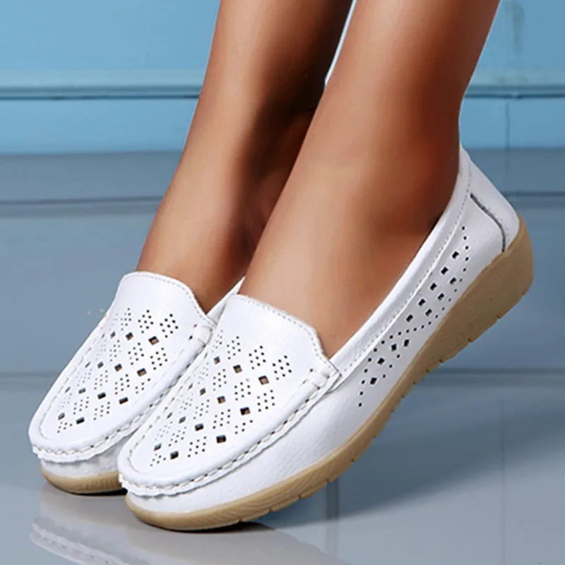 Cilool Slip on loafers Casual Hollowed Out.Women Shoes