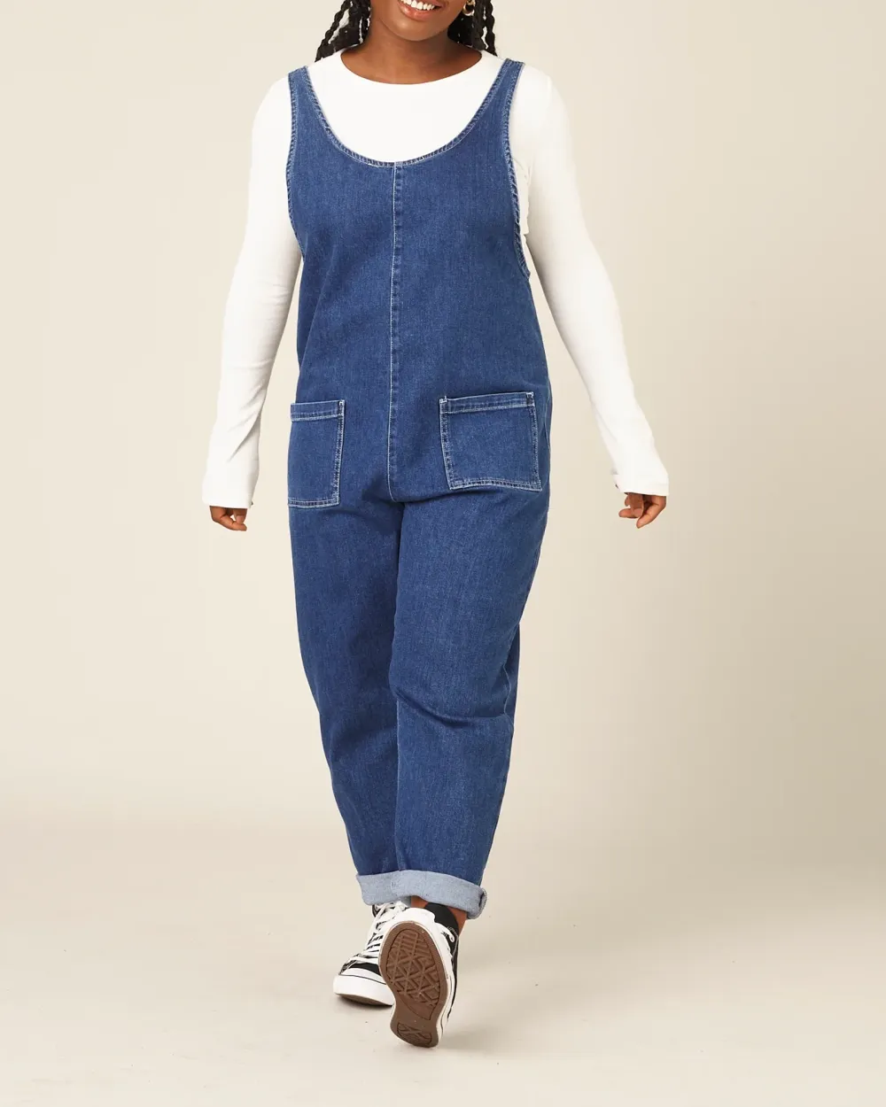 MID BLUE DENIM JUMPSUIT