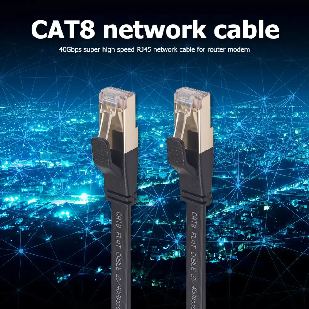 40Gbps Cat8 Ethernet Cable SFTP RJ45 LAN Patch Cord for Router Modem PC,1m 10m 30m,For computers, laptops,Camera and set top box