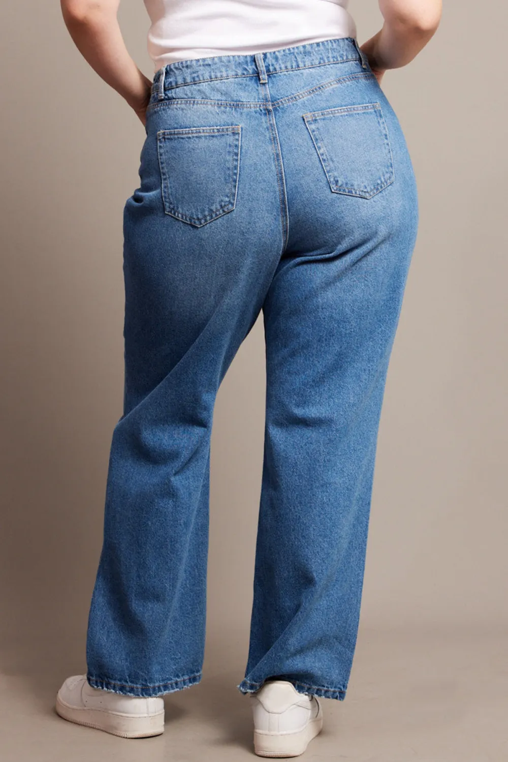 Denim Wide Leg Jeans High Rise