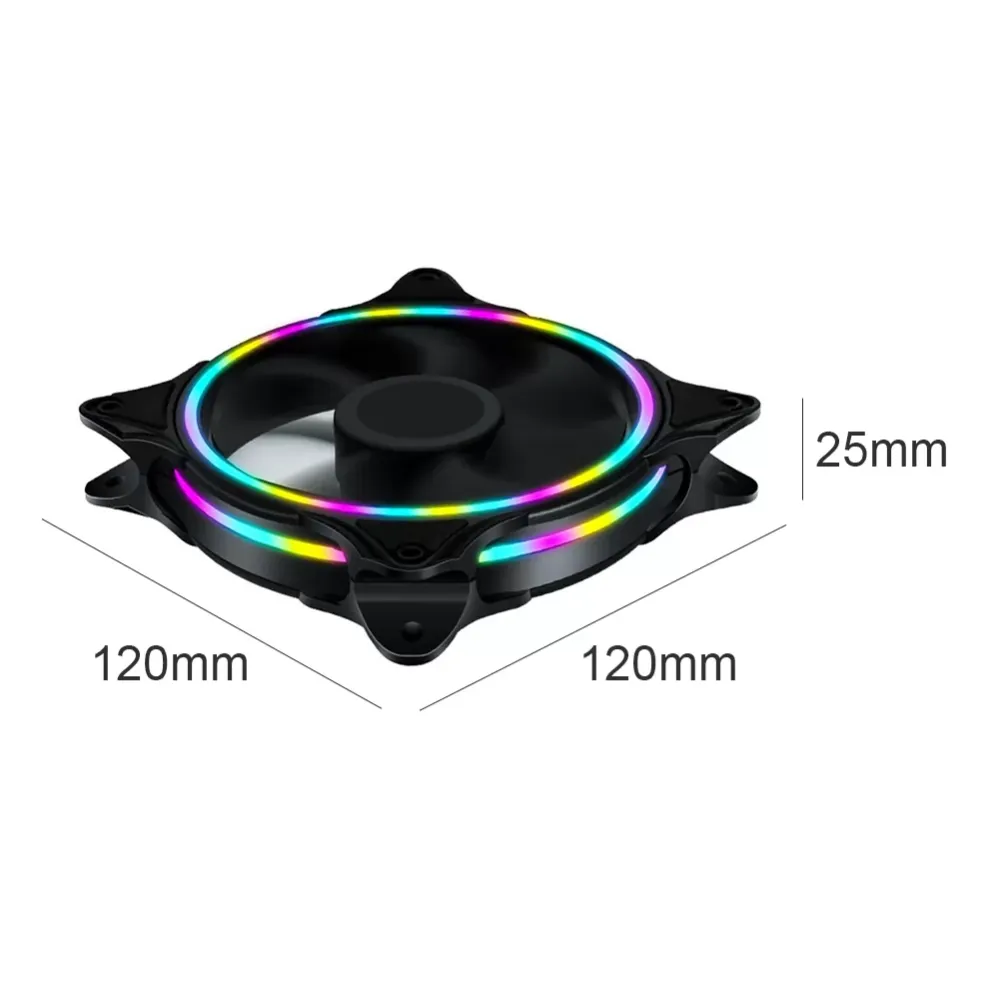 120mm PC Professional computer Case Fan Halo Triple-Ring Chassis Cooling Fan for Desktop Computer,dual capacitor mute control