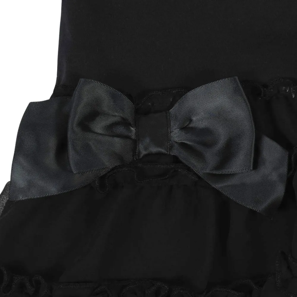 Black Dress Bodysuit with Tutu Skirt