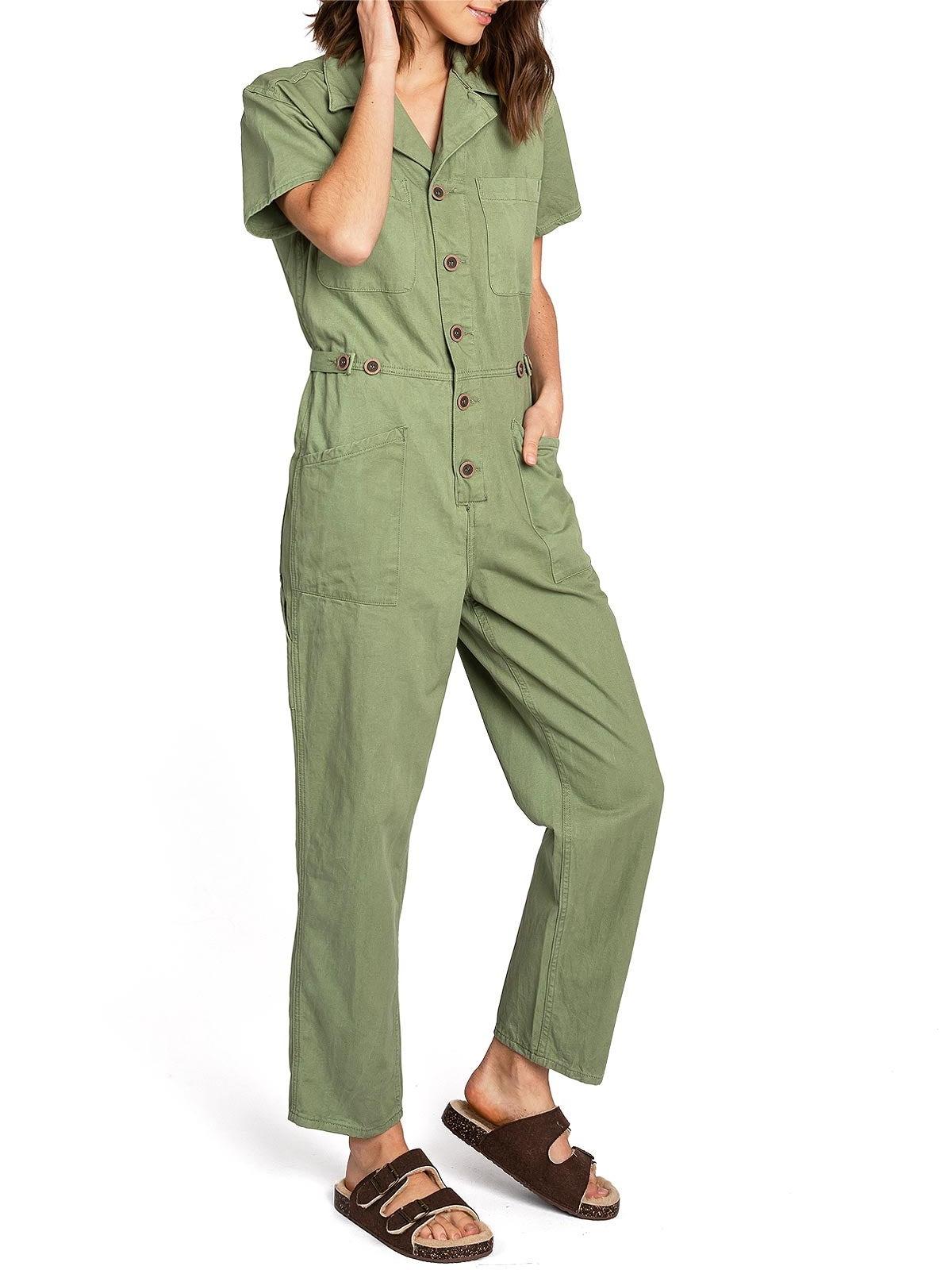 Lana Roux PETITE Refined Aviator Jumpsuit