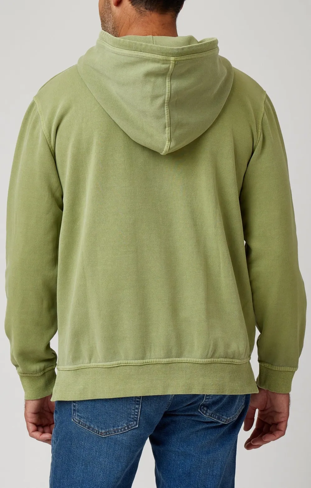 Sage Solid Garment Washed Hoodie