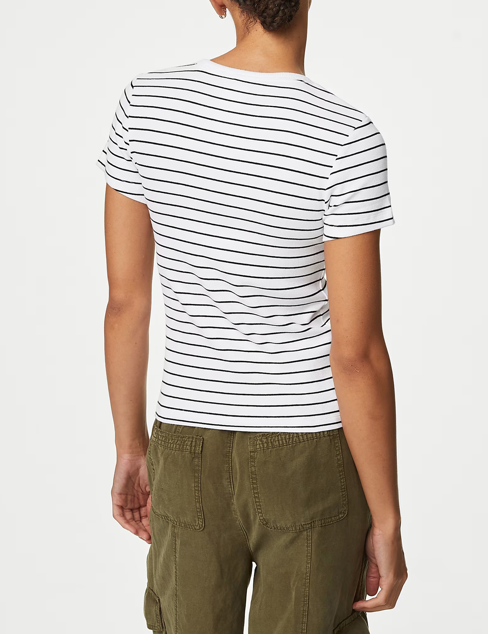 Cotton Rich Striped Ribbed T-Shirt