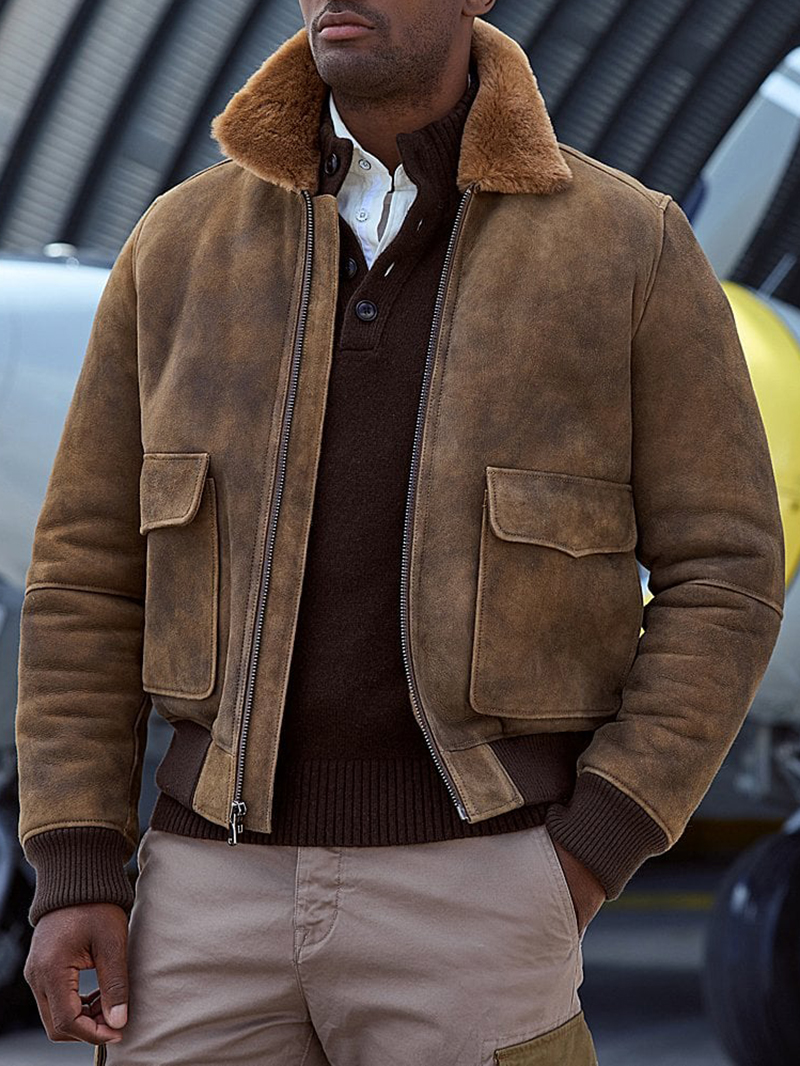 Men's Sheepskin Bomber Jacket