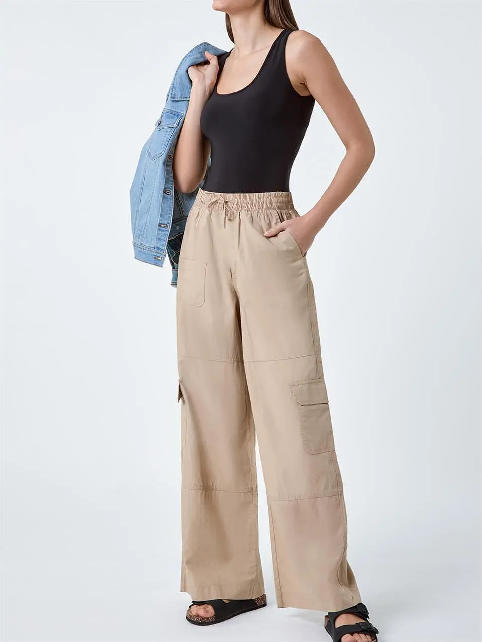 Khaki Lace-Up Trousers