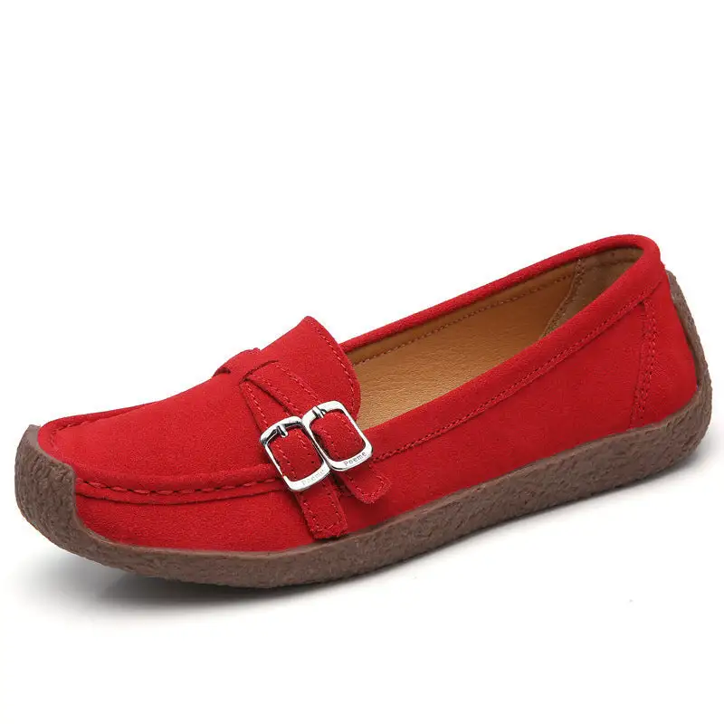 Cilool Leather Flat-bottomed Casual Shoes