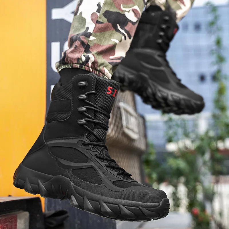 Men's Military Desert Combat Boots Waterproof Non-Slip Hiking Boots Work Boots