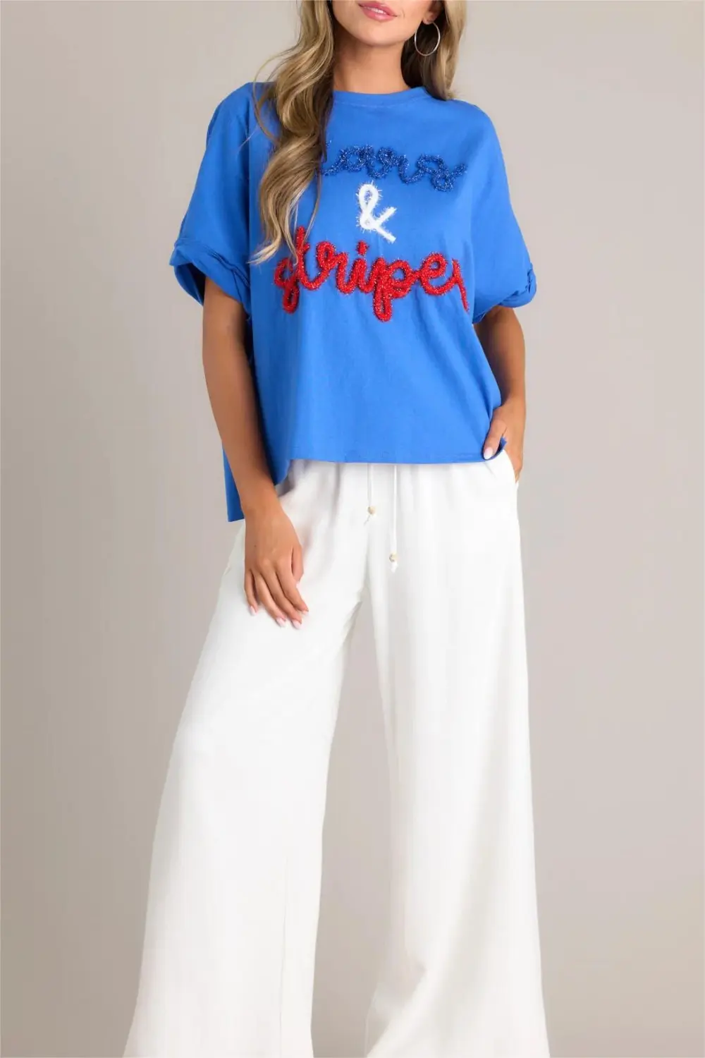 PATRIOT PRINCESS BLUE OVERSIZED TOP