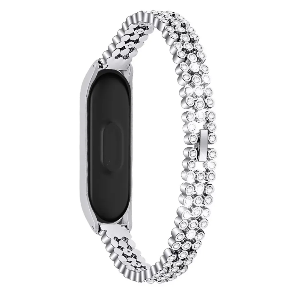 Replacement Diamonds Stainless Steel Watch Band Bracelet For Xiaomi Mi Band 4 Smart Watch Band Wrist Strap Accessories