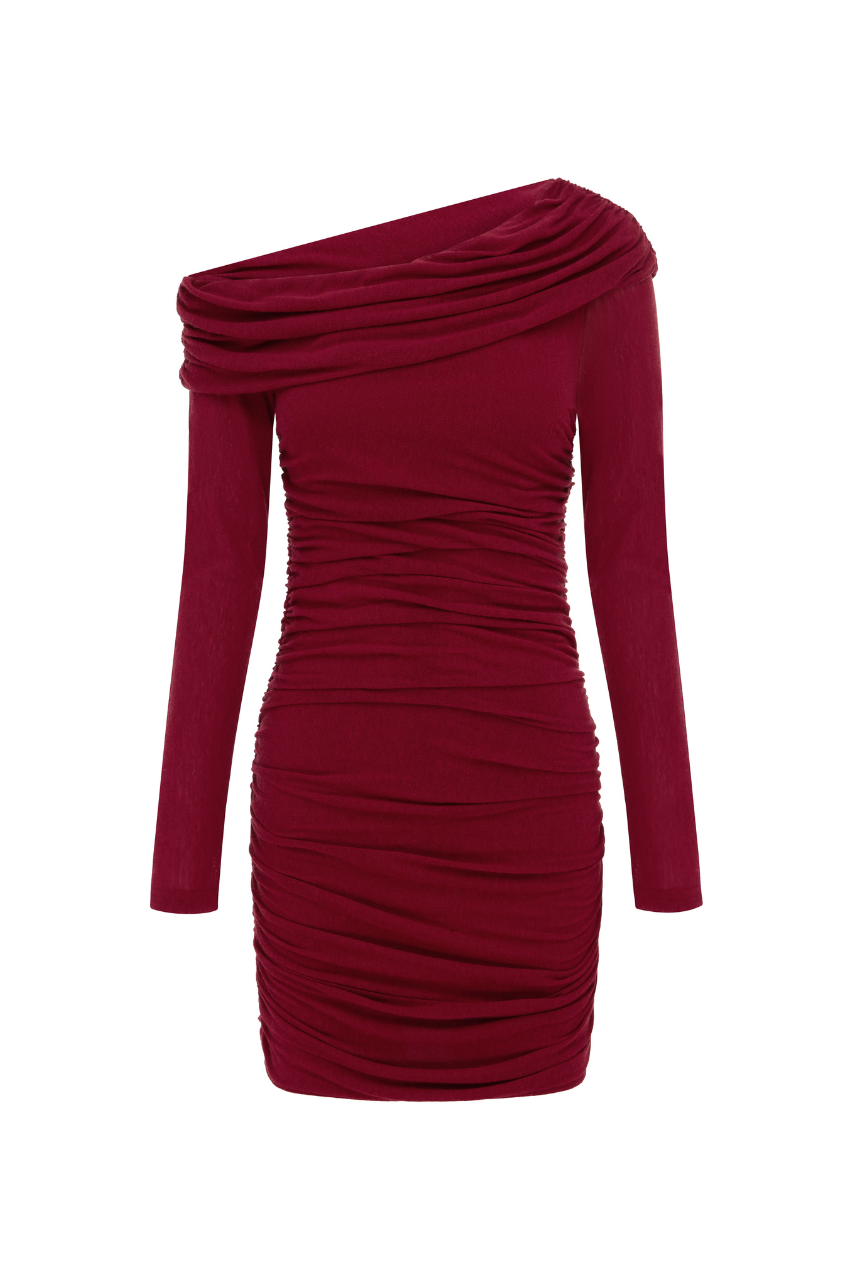 Bodycon long sleeve pleated mini dress