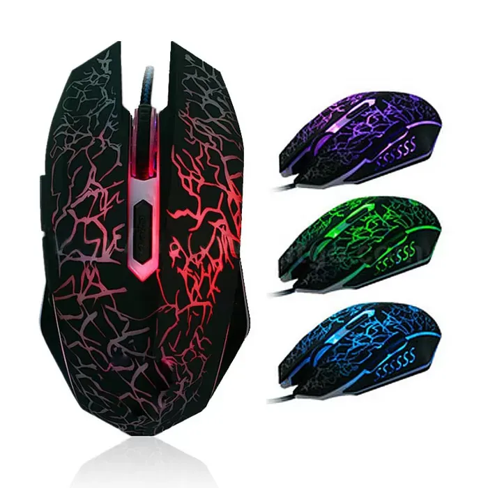 Professional Colorful LED Backlight 800/1200/1600DPI/2400DPI Optical Wired Gaming Mouse Mice