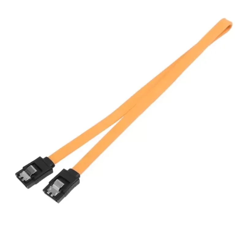 40cm Serial SATA Data HDD Hard Drive Disk Signal Cables High Speed SATA Data Cable with Buckle Orange Color