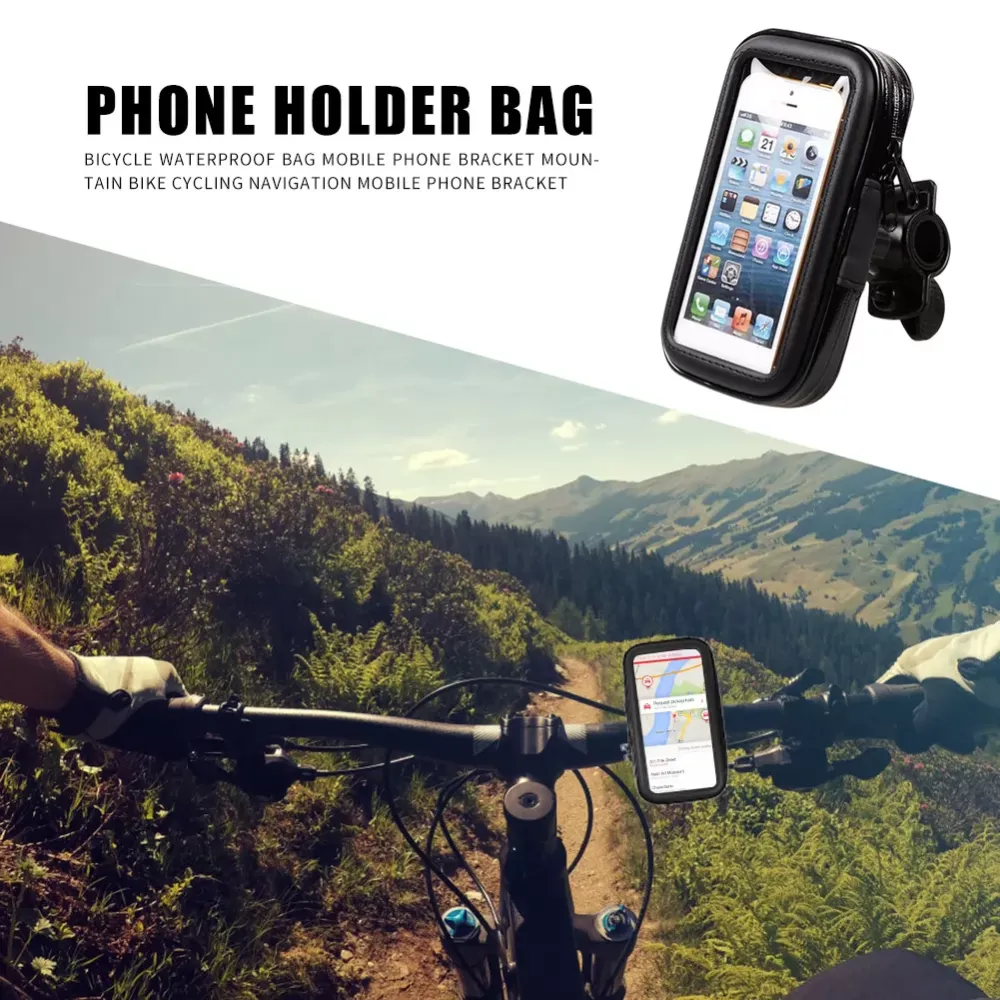 Bicycle Waterproof Front Tube Phone Mount Case Bike Handlebar Holder Bag Arm Bag Breathable Mobile Phone Elastic Running Cover