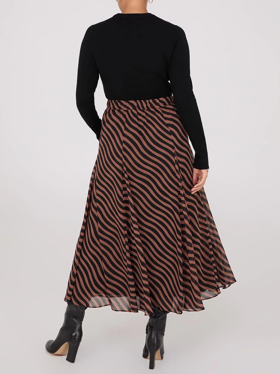 Printed Chiffon Button-Front Skirt