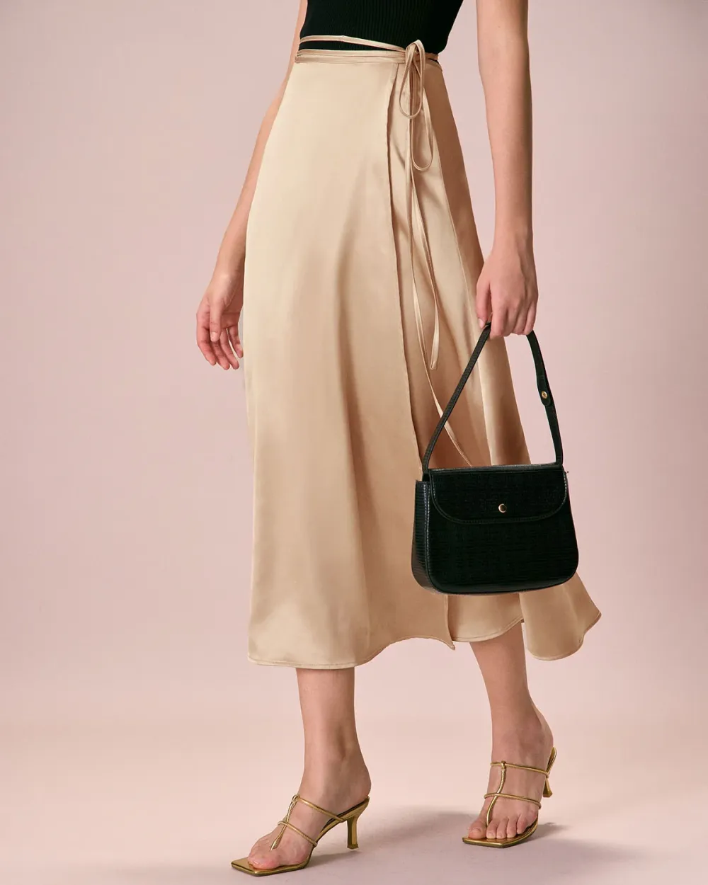 Cream Heavy Drape Skirt