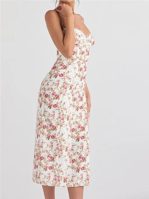 Floral Slit Slip Dress