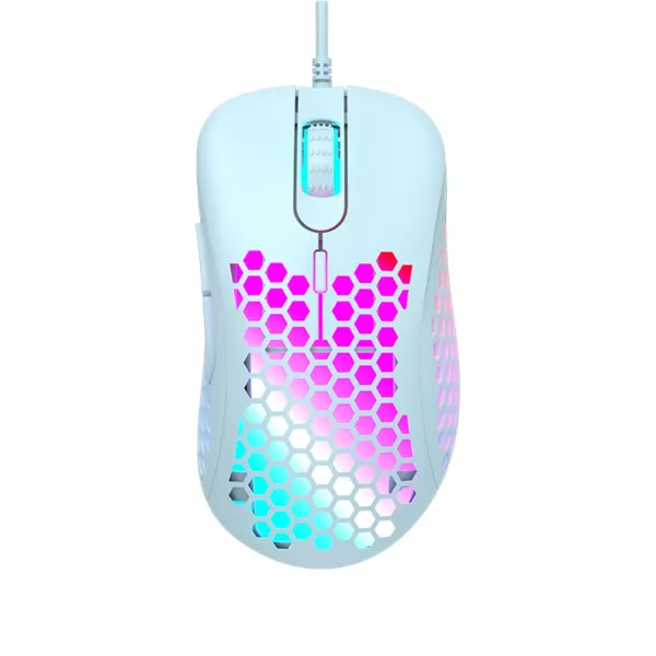 Ergonomic design 2400dpi wired game mouse, hollow lightweight, RGB cool breathing lamp, suitable for laptop and pc