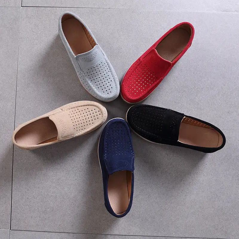 Women Slip On platform Loafers Comfort Suede Moccasins Shoes with leather suede fringes