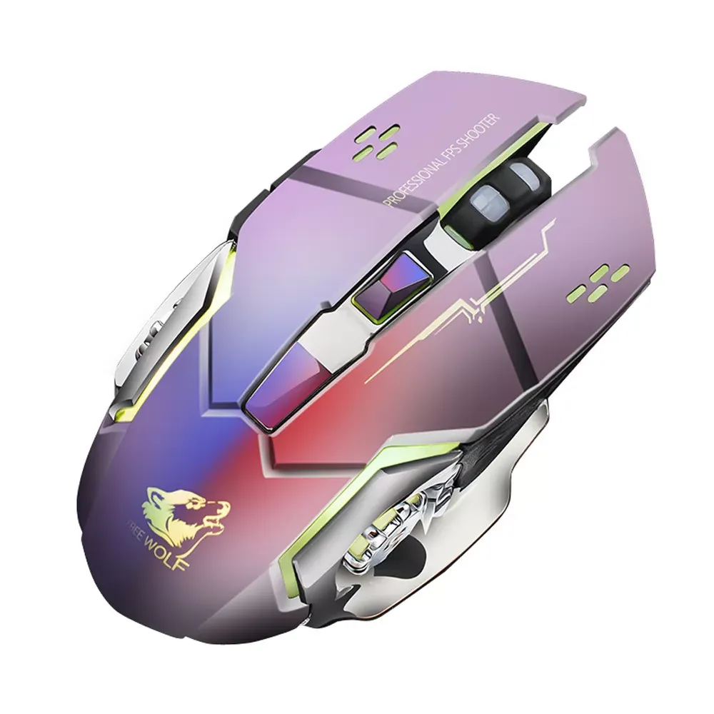 Rechargeable X8 Wireless Silent LED Backlit USB Optical Ergonomic Gaming Mouse Computer Table Ergonomic Silent For PC Laptop