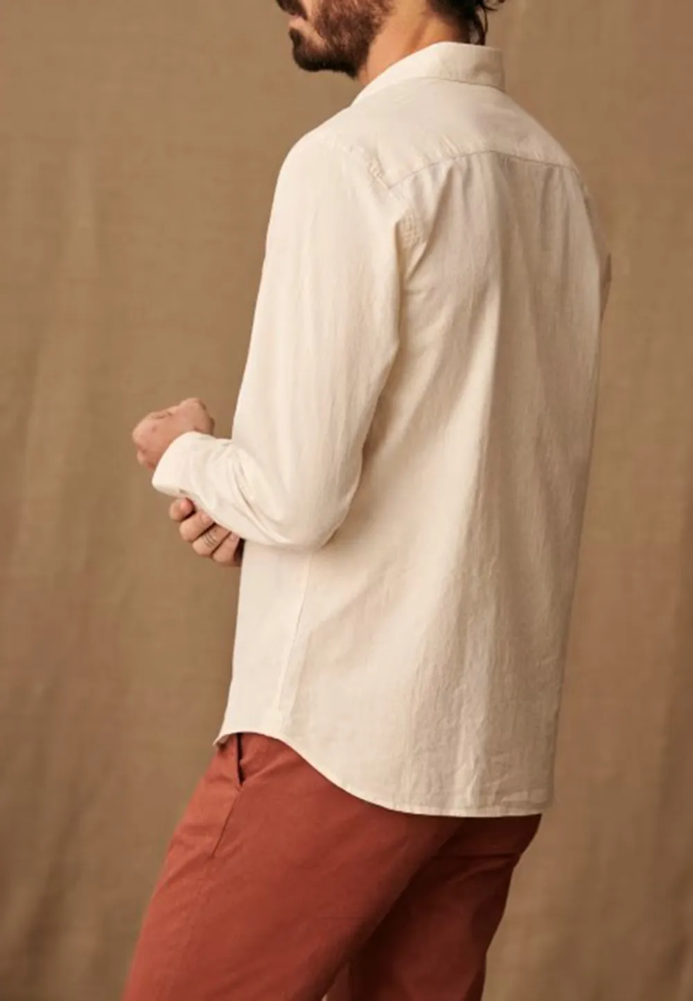 Cotton Linen Charlie Shirt-Beige