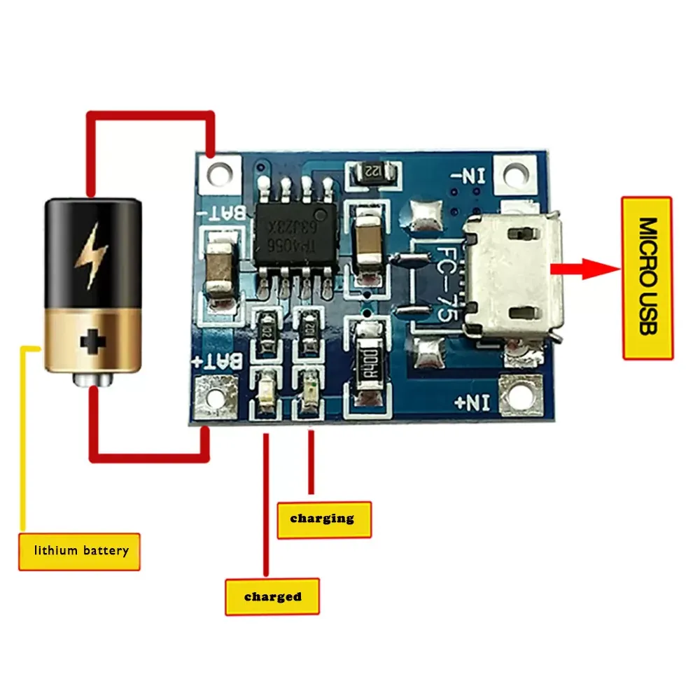 10Pcs 1A 5V TP4056 Lithium Battery Charging Module USB Board Electronic Component This product is widely used in product development, student experime