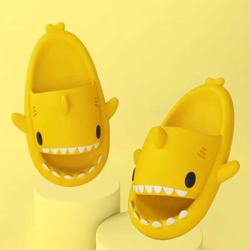 Summer Lovely Shark Shape Slippers Cartoon Couples Slides Beach Sandals Non-slip Soft EVA House Bath Girls Slippers