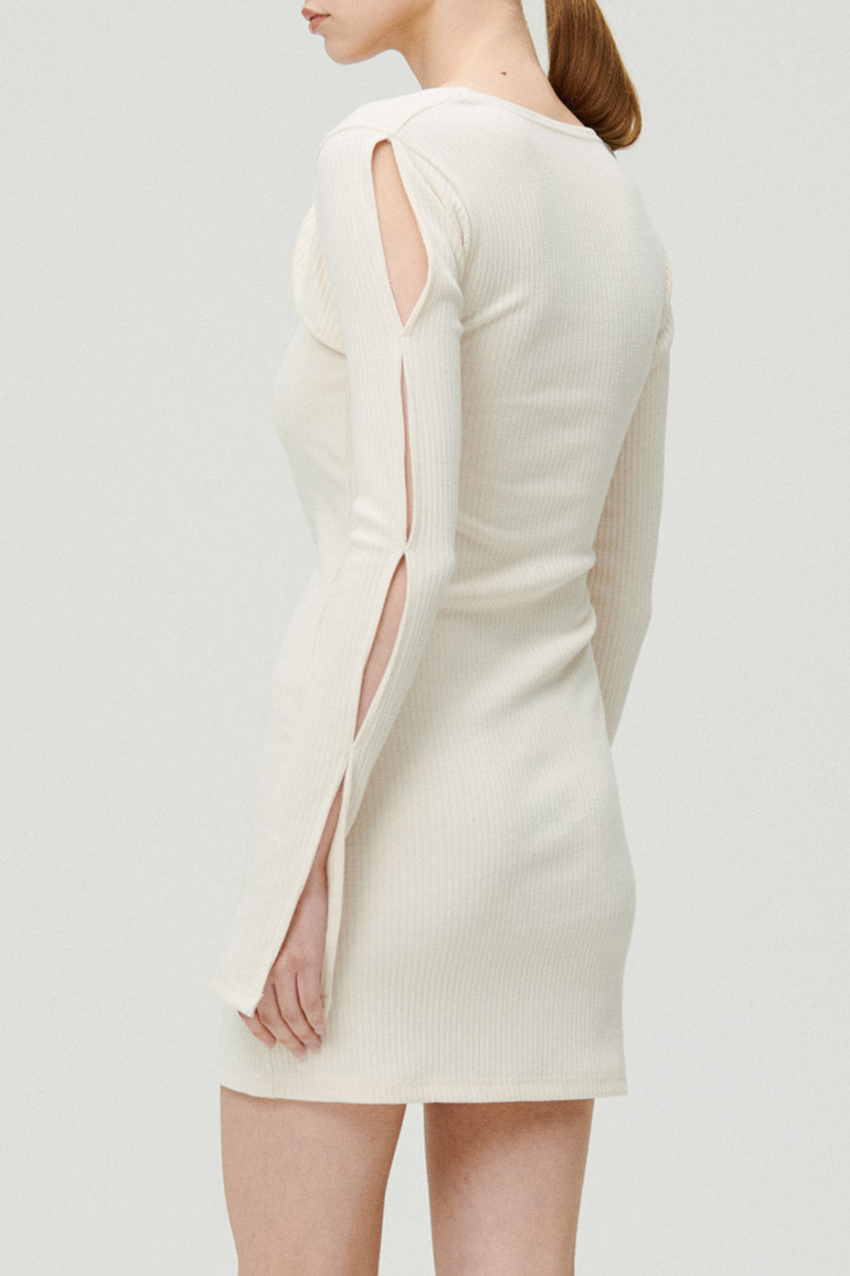 Ayn Square Neck Ribbed Dress