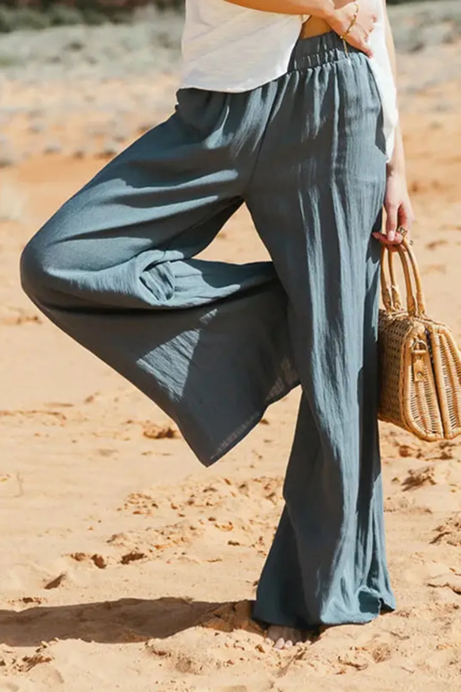 AMAYA WIDE LEG PANTS IN SLATE