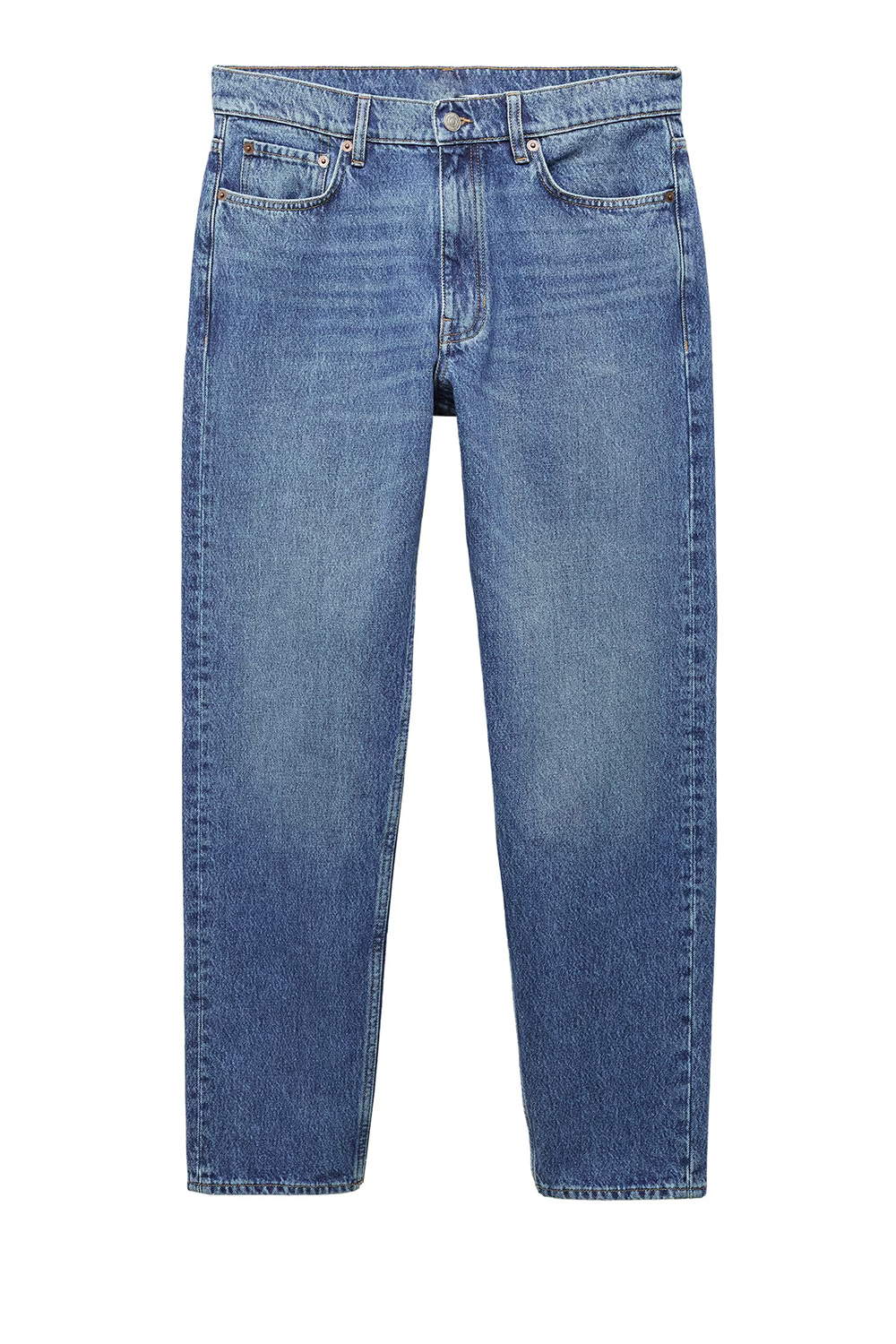 Zip And One Button Fastening Jeans