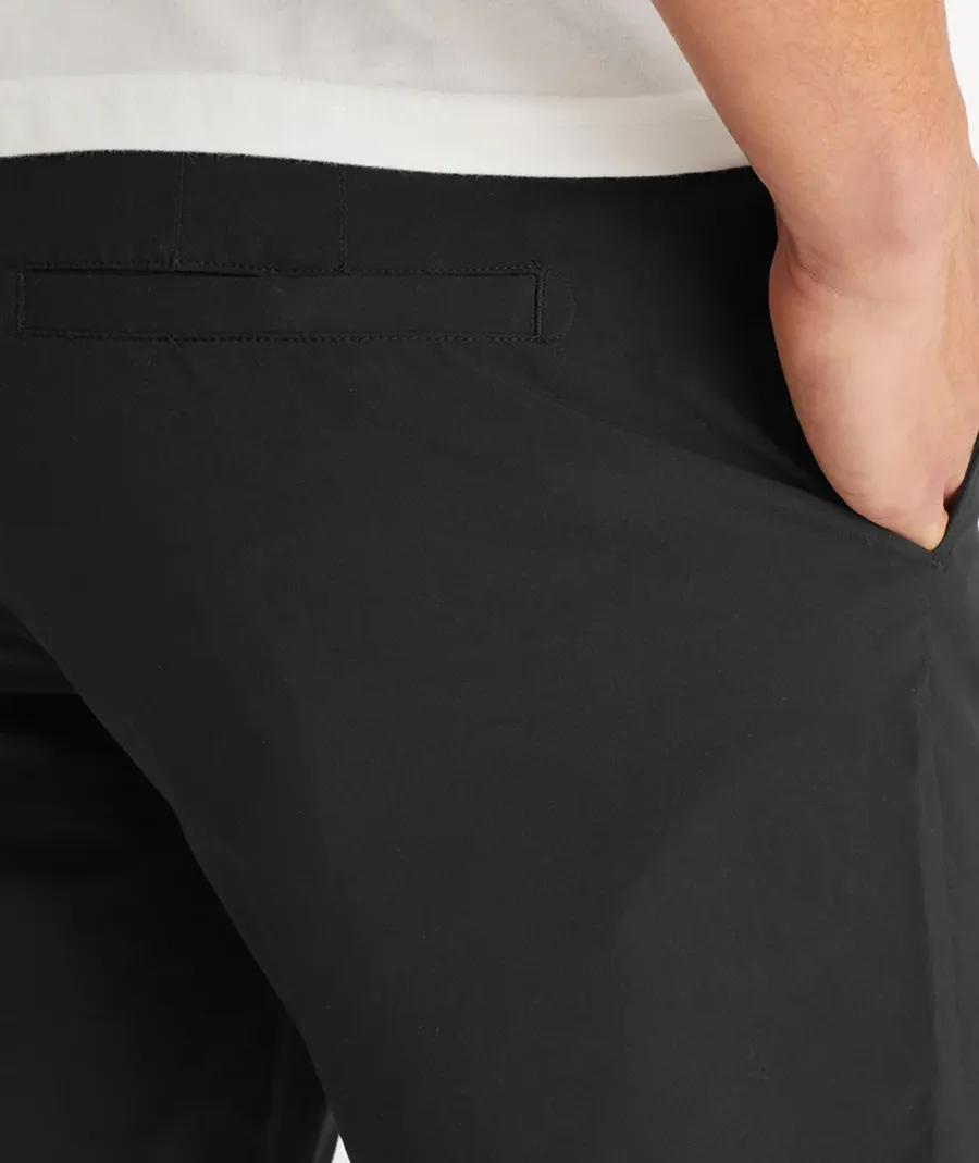 Black Straight-Leg Cotton 5-Point Shorts