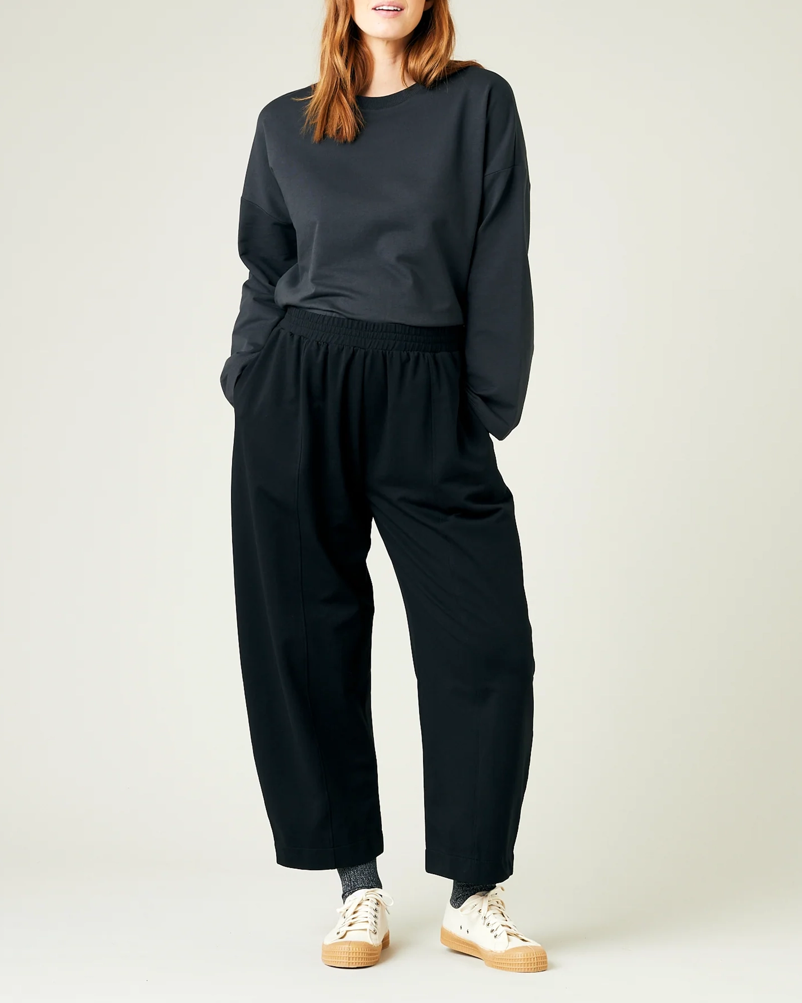 BLACK JERSEY TROUSERS