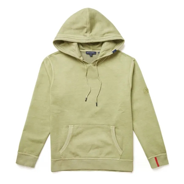 Sage Solid Garment Washed Hoodie