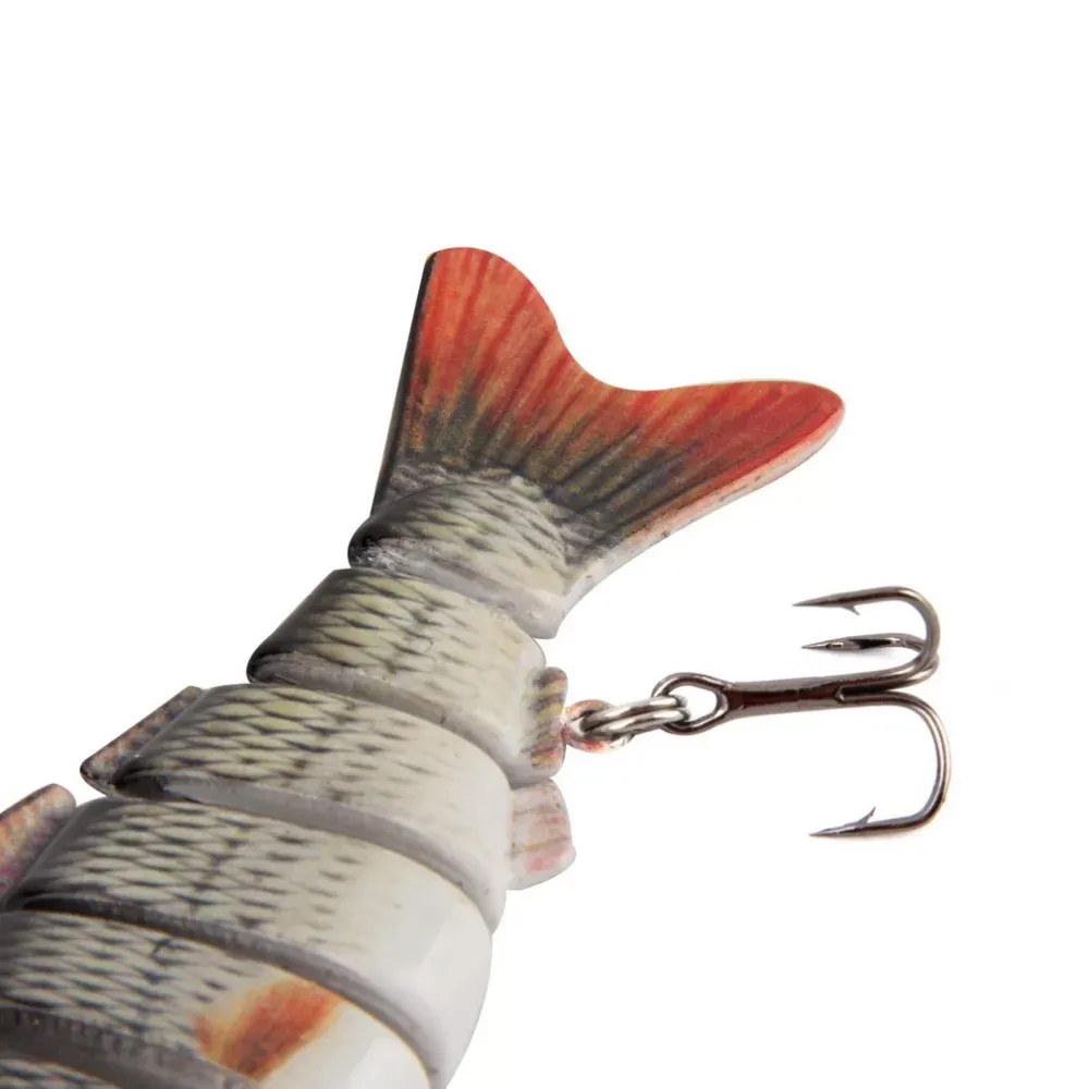 10cm/18g Lifelike 6 Segments Swimbait Fishing Lure Crankbait Hard Bait Fish Treble Hook Fishing Tackle