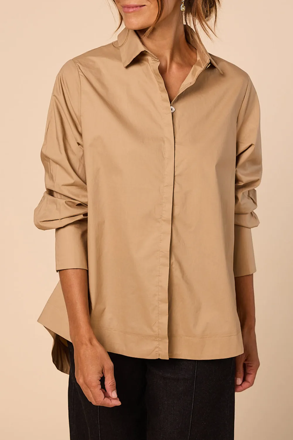 Oversized Boyfriend Shirt In Camel