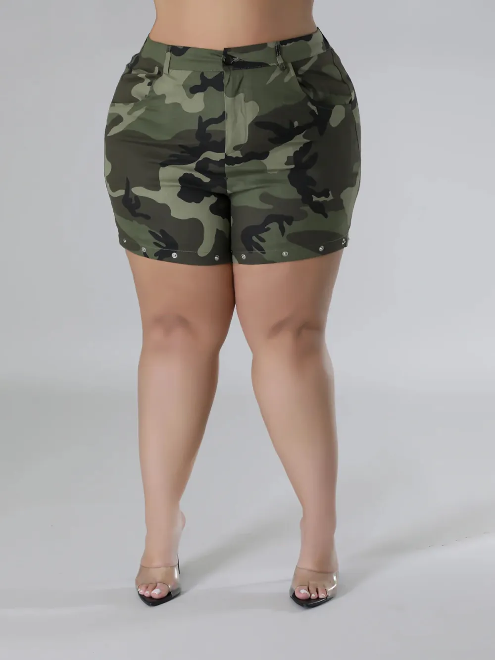 Plus-Size Fashion Women'S Detachable Camouflage Pants