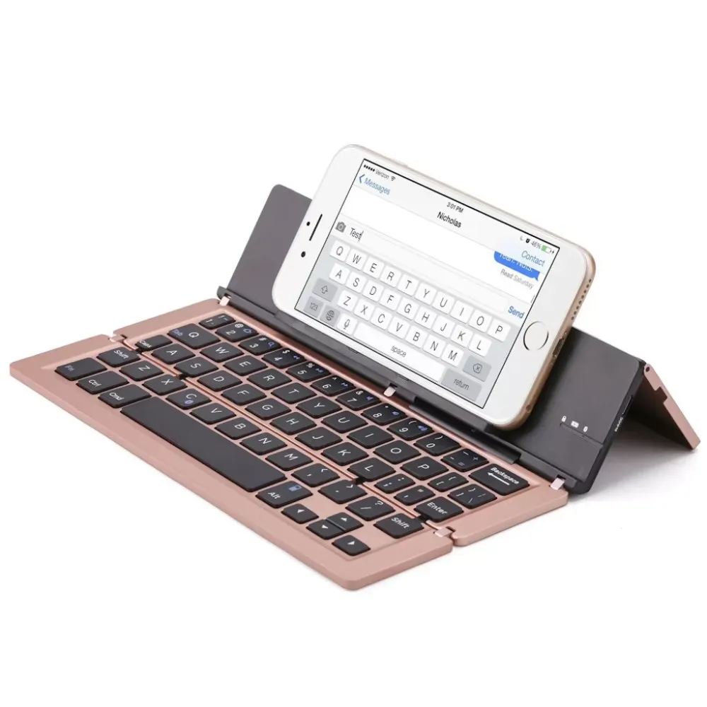 F66 Portable Aluminum Folding BlueTeeh BT Keyboard Foldable Compatible A0538-1 Desktop Office Entertainment Accessories