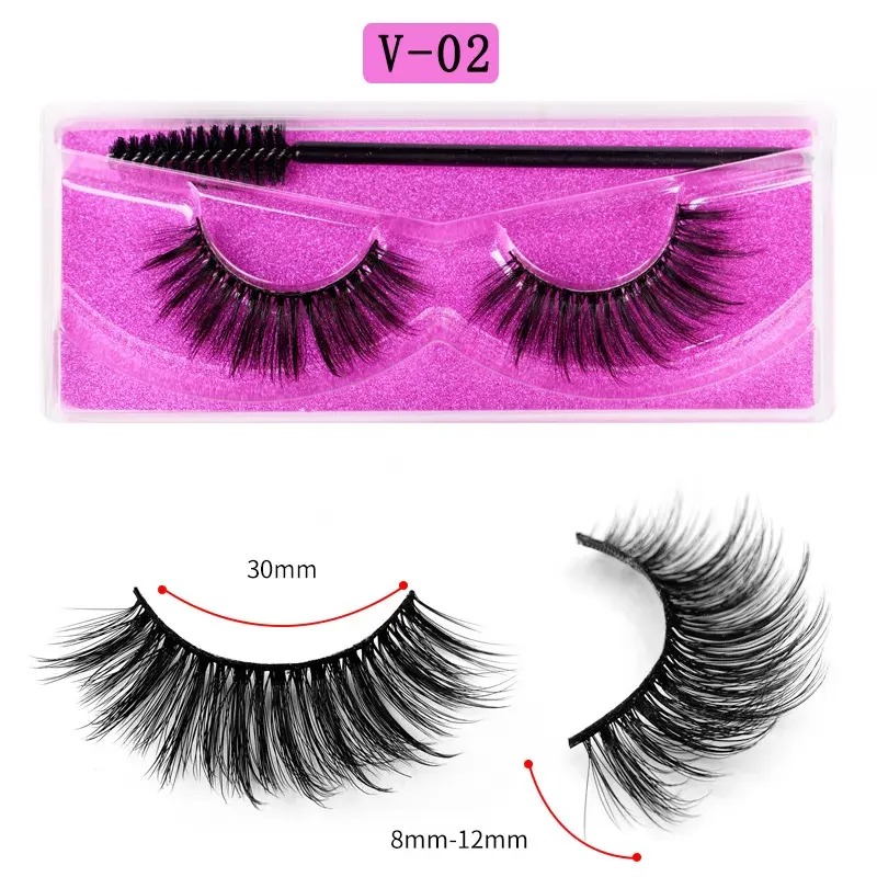 1 Pair with Brush 3D Mink Eyelashes Eyelash 3D Eye makeup Mink False lashes Soft Natural Thick Fake Eyelashes Lashes Extension Beauty Tools