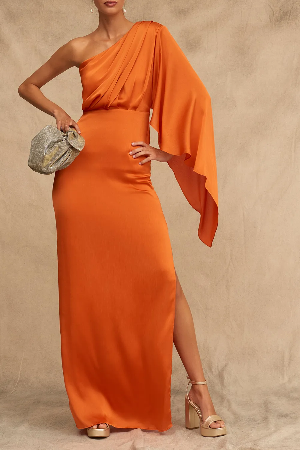 Elegant one-sleeve Petra Dress