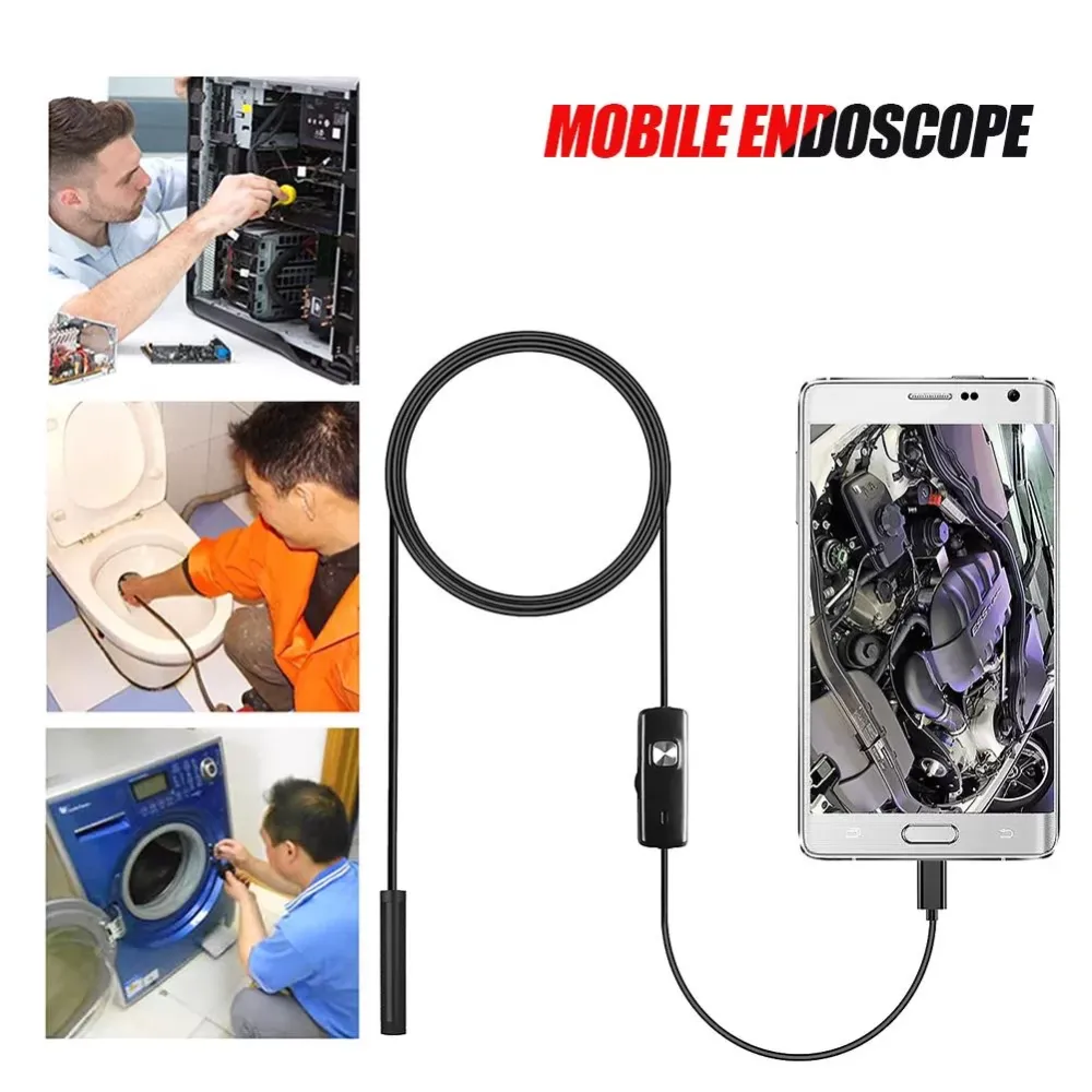 Endoscope Camera Soft Wire Micro USB Snake Inspection Borescope LED Digital Microscope Electronic Stereo Endoscope