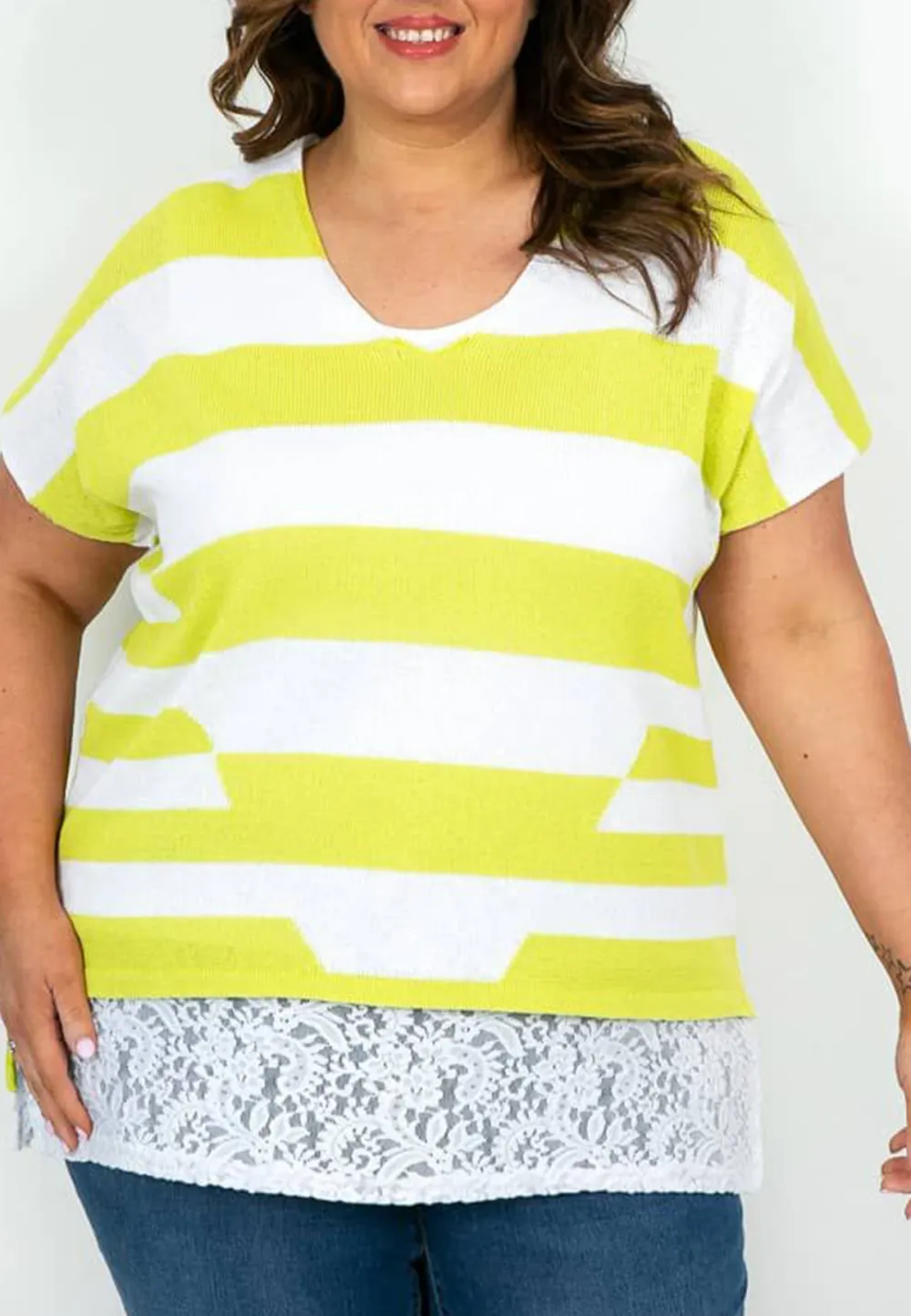 Yellow and White Stripe Knit