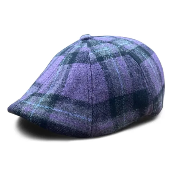 The Violet Rose Plaid Peaky Cap - Purple Plaid