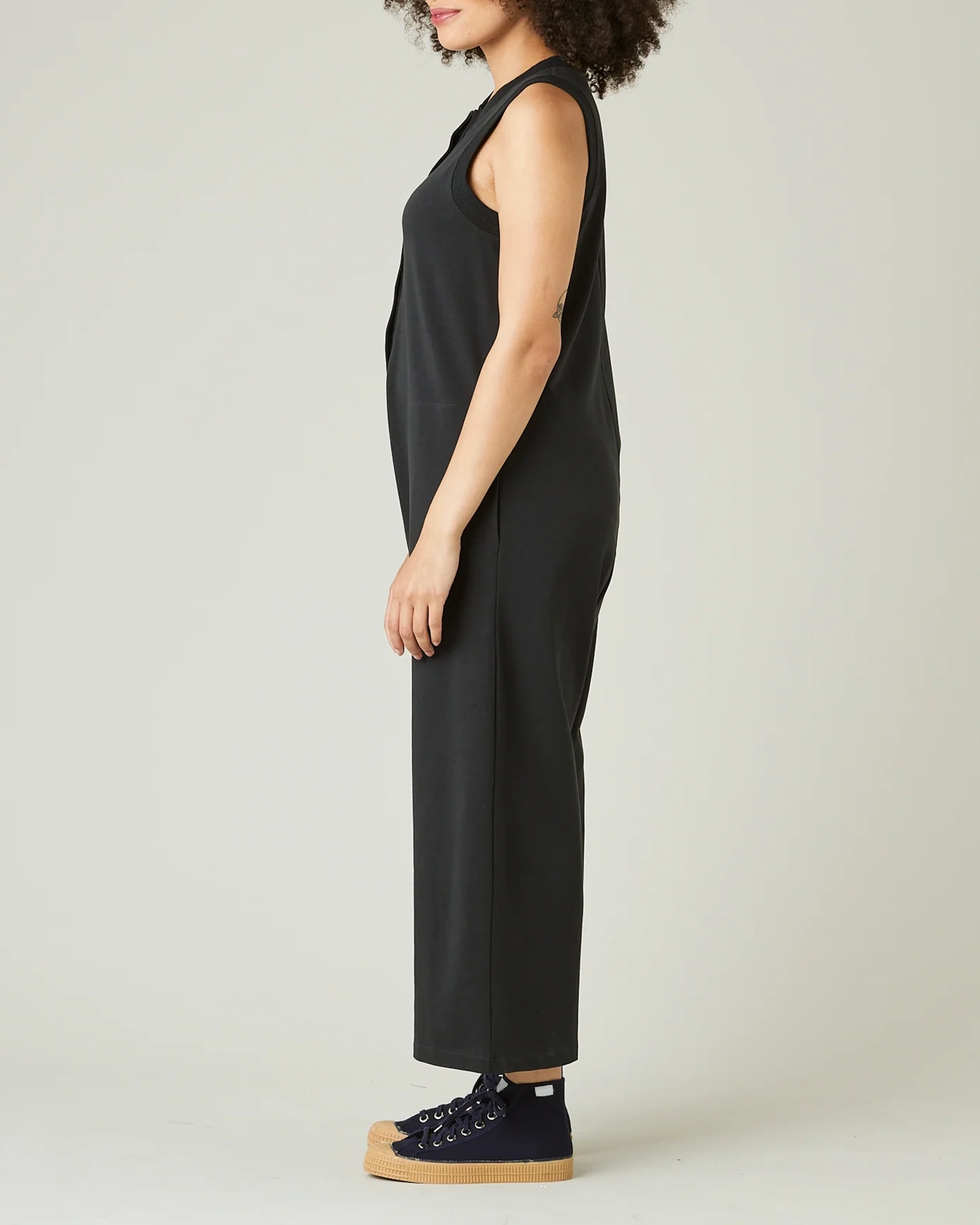 SLATE COTTON JERSEY JUMPSUIT