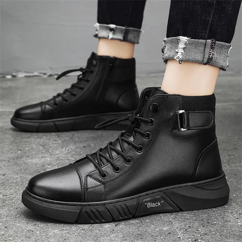 (🔥Hot Sale) Men's Top-Quality Motorcycle Boots——Genuine Leather Waterproof Anti-Slip Anti-Sprain