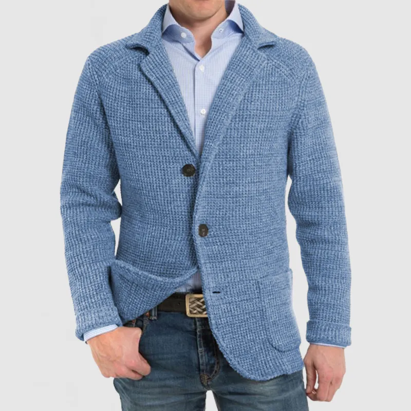 🔥Mid Year Sale 60% OFF🔥 - Men's Elegant Lapel Pocket Long Sleeve Knit Jacket