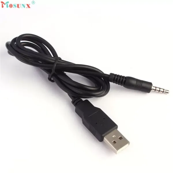 3.5mm AUX Audio To USB 2.0 Male Charge Cable Adapter Cord For Car MP3 dorpshipping