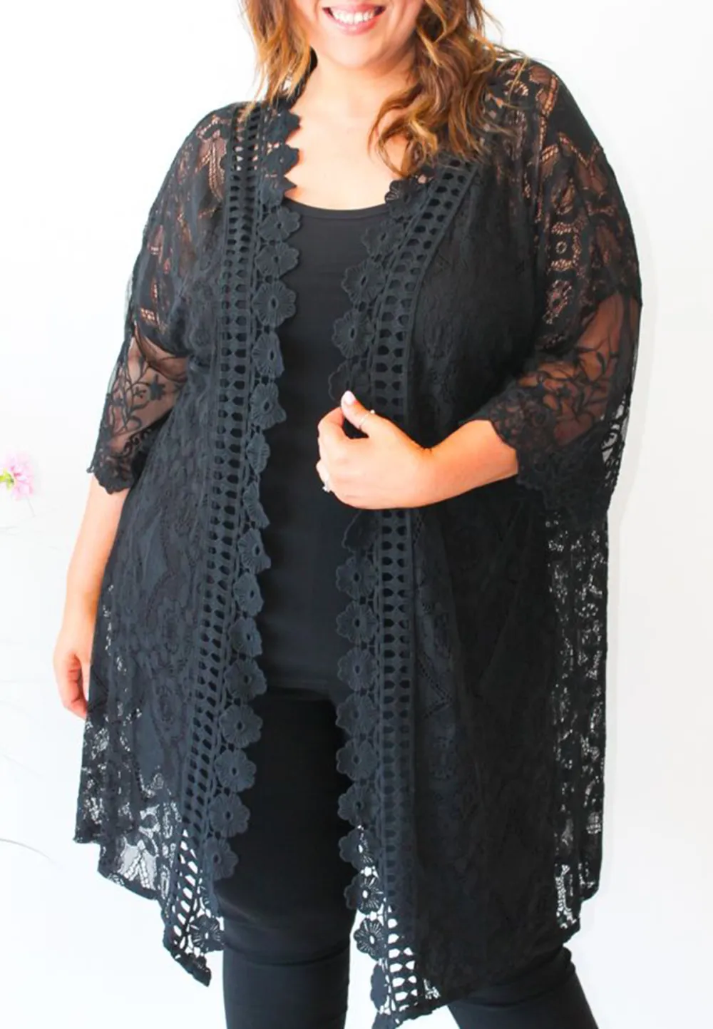 Black Lace Kimono