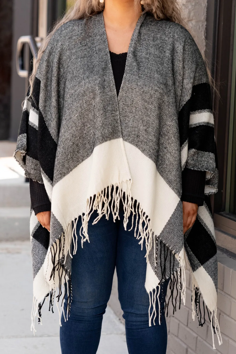 More To This Poncho, Ivory Black